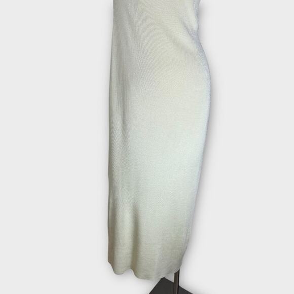 Auteur Studio Nour Rib Knit Maxi Dress Women’s Size XL Ivory Sheath Strappy - Picture 4 of 16